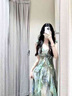 麓格立吊带气质连衣裙女2025年夏季新款印花显瘦收腰海边氛围感长裙子女 吊带连衣裙【S】 实拍图