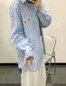 LEMANISM衬衫男潮牌凉感腊肠狗格子衬衫外套长袖情侣款宽松衬衣女 实拍图