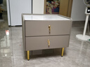 林优格威轻奢全实木50cm床头柜简约现代柜子床边柜卧室岩板小型床头收纳柜 香槟灰【双抽】48cm高 50cm宽*40cm厚 实拍图
