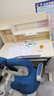 中沪爱童 新品儿童书桌家用写字桌可升降中小学生实木儿童学习桌椅套装 1.0M抗菌实木桌+经典02蓝追背椅 实拍图