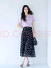 伊芙丽（eifini）【经典延续】天然桑蚕丝简约真丝混纺丝光内搭T恤女打底上衣 浅紫（新色） L 110-125斤 实拍图