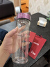 希诺双层玻璃杯家用办公水杯女高颜值过滤泡茶杯子XN-9506桃红 300mL 实拍图