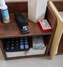 第一森林（First Forest）书架桌面书桌收纳置物架办公桌文件架分层架简易学习桌书本收纳架 【左侧带抽】胡桃色56*18*25cm 实拍图