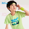 361°童装 儿童短袖2025夏季男女童6-14岁印花短T恤 绿150 实拍图
