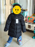保姆鹅  儿童羽绒服宝宝中长款护脸加厚鸭绒外套防风保暖童装冬装 炭黑 130 实拍图