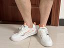 森馬男鞋2026春季新款休闲百搭软底小白鞋子男士厚底增高运动板鞋透气 白橘 44 实拍图