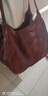 北狐复古真皮托特包简约百搭羊皮单肩手提包多隔层大容量休闲女士斜挎 棕色牛皮 实拍图