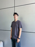 gxg.jeans男装  多色字母绣花基础凉感休闲圆领短袖T恤男 25年夏新品 深灰色 XL (180) 实拍图