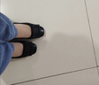 意尔康一脚蹬舒适妈妈时装鞋浅口单鞋粗跟工作皮鞋 27132W 黑色2 38 实拍图