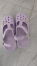 漂步洞洞鞋女凉鞋厚底花园凉拖鞋平底防滑孕妇户外涉水包头休闲沙滩鞋 浅紫色 38 实拍图