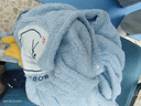 巴布豆（BOBDOG）婴儿浴巾带帽斗篷宝宝新生儿童浴袍超软厚款 蓝色 实拍图