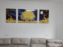 宜巢 沙发背景墙装饰画客厅沙发后面挂画现代三联画免打孔 K 福禄生财 左右50*70中间100*70晶瓷/好打理 实拍图