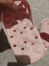 BAIHOU白猴侧漏水防滑按摩镂空男女儿童学生浴室洞洞凉拖鞋 粉红31-32 实拍图