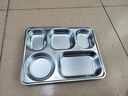 拜杰 加厚304不锈钢餐盘五格带盖学生饭盒分隔餐盘成人食堂快餐盘 实拍图