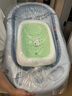 十月结晶婴儿洗澡盆新生儿大号可折叠宝宝浴盆蓝色浴架2件套 实拍图