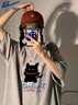 回力灰色短袖t恤女2025年新款上衣夏季正肩潮流半袖纯棉大码宽松体恤 实拍图