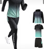 运动套装男跑步训练健身衣服骑行服外套紧身速干衣秋冬保暖运动服 绿色五件套A 3XL【推荐155-180斤】 实拍图
