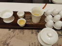 苏氏陶瓷（SUSHI CERAMICS）羊脂玉瓷丰亭三才盖碗礼盒套组 130ML 实拍图