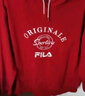 FILA 斐乐官方女子连帽卫衣冬季新品时尚休闲针织衫舒适长袖上衣 妖艳红-WI M 实拍图