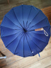 天堂16骨直杆伞长柄雨伞素色小清新长柄雨伞单色男女半自动轻便单人伞 木柄-深海蓝 实拍图