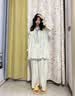 韩姿朵（Hanziduo）双层纱布棉纱情侣睡衣女春秋款纯棉麻长袖夏泡泡纱婴儿棉男家居服 3221女 2XL 实拍图