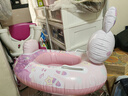 适美佳游泳圈 儿童3-10岁腋下圈 加厚宝宝游泳训练防侧翻 戏水装备 浮圈 粉兔坐艇带拉手70#承重40-70斤 实拍图
