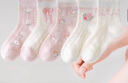 俞兆林5双儿童袜子女童春夏季薄纯色棉袜花边网眼女孩宝宝袜公主卡丝袜 实拍图