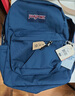JANSPORT杰斯伯书包轻便双肩包男女旅行包简约背包电脑包学生校园 4QUT003海军蓝/藏青色-侧边袋 实拍图