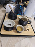京东京造 茶具整套 功夫茶具陶瓷套装茶壶茶杯茶盘【黑陶提梁壶】 12件套  实拍图