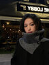 尔山集围脖护颈保暖围巾女冬款外搭脖套毛线针织防寒护颈椎毛领2024新款 针织保暖纽扣围脖【深灰色】 实拍图