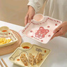 饺子盘家用透明塑料小熊果盘带蘸料格饺子甜品零食摆放盘 饺子盘3只装 实拍图