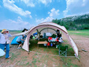 原始人蒙古包穹顶天幕户外帐篷大遮阳棚野外露营挡雨防晒球形凉亭 铝杆款-乐风大型天幕【雾沙色】 实拍图