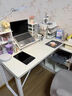 转角书桌学生家用写字桌拐角办公桌l型书桌书架一体桌卧室电脑桌 转角款 云白色100*80cm 实拍图
