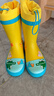 lemonkid儿童雨鞋高筒女童男孩防水防滑橡胶雨靴学生水鞋 黄色异次元 27 实拍图