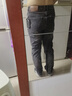 Prato Lee牛仔裤男修身直筒商务裤子男士直筒裤弹力潮流休闲男裤秋冬款高端 黑灰色 32 实拍图