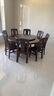 梵宜实木餐桌椅组合胡桃木家用小户型可伸缩折叠椭圆形吃饭歺桌子301# 1.2m一桌6椅 金丝胡桃木 实拍图