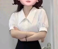 法式衬衫雪纺短袖上衣女夏季职业装通勤设计感上衣面试穿搭 白色 AB-CD8 M 实拍图