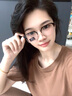 镜沁 男女防蓝光变色眼镜商务近视可配度数大框瘦脸显脸小平光眼镜 黑银框【变灰色】 无度数防蓝光镜片0度 实拍图