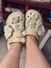 七色纺洞洞鞋女士泡芙花DIY夏季沙滩显瘦厚底增高跟松糕凉拖鞋 卡 35-36 实拍图