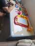 育才儿童桌椅花生桌可升降涂鸦幼儿园学习画画桌宝宝积木玩具游戏桌椅 小蓝鲸长方桌120X60CM 配一椅 实拍图