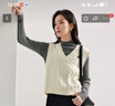 茵曼（INMAN）针织马甲女老钱风V领薄冬季学院风内搭毛衣 梨花杏 L 实拍图