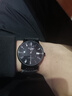 冠琴（GUANQIN）瑞士认证手表男士机械表 超薄简约中学生男表 精钢商务绅士名表 罗马黑皮全黑 实拍图