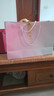 新品ins风包装袋 渐变礼品袋 服装店手提袋 纸袋 定制logo礼物袋子 064金爱心袋 （金色丝带） 大号36*25*12 实拍图