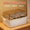 奶瓶收纳箱防尘带盖婴儿用品沥水架宝宝餐具玩具新生儿辅食收纳盒 茶色 大号 实拍图