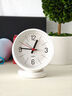 得力（deli）纽赛系列圆形小座钟 轻奢造型低噪扫秒柔光夜灯可贪睡 白 NS886开学礼物开学季 实拍图
