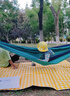 骆驼（CAMEL）户外吊床 旅游露营室内吊床宿舍秋千吊床 彩条小吊床 (双人加宽)湖绿/藏青,A1S3LU102 实拍图