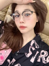 镜沁 男女防蓝光变色眼镜商务近视可配度数大框瘦脸显脸小平光眼镜 黑银框【变灰色】 无度数防蓝光镜片0度 实拍图