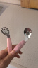 COOKSS儿童勺子元宝勺学吃饭316不锈钢叉勺弯头硅胶短柄训练辅食勺粉 实拍图
