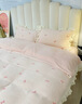 无印良品牛奶绒床上四件套冬季加厚保暖床单被套床笠家用宿舍可裸睡套件4 清心-爱心蓝【加厚牛奶绒面料】 1.8m 床单款 四件套-被套200*230cm 实拍图
