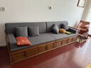 溪木工坊新中式罗汉床可推拉沙发床客厅储物罗汉床老榆木罗汉榻 储物床+靠背软包 实拍图